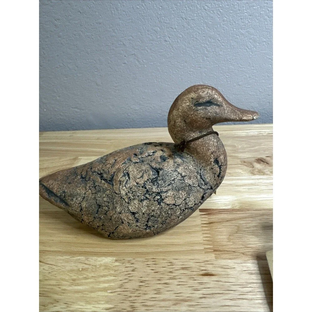Vintage Duck Figurine Shapes of Clay by Stan Langtwait Mount St Helen's Ash